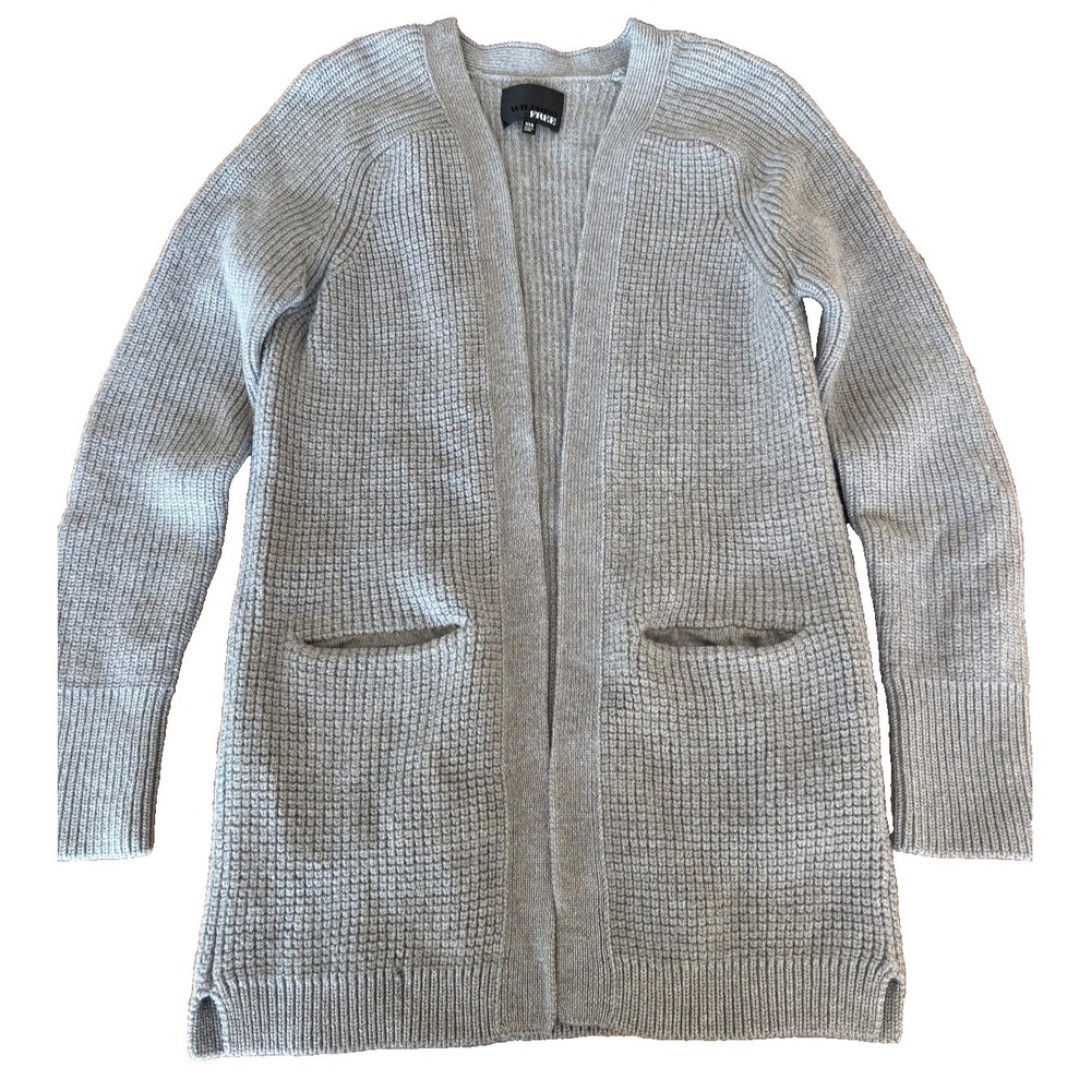 Wilfred Free Women Oversized Cardigan Sweater XXS Gray Merino Wool Duster Unwind